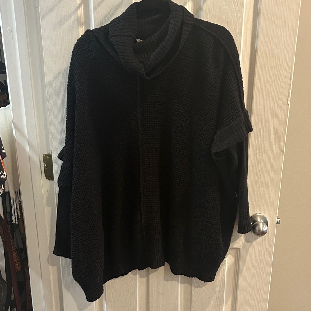 Alya Black Cowl Neck Knit Sweater